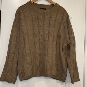 Dazy Brown Cable Knit Sweater Size XL